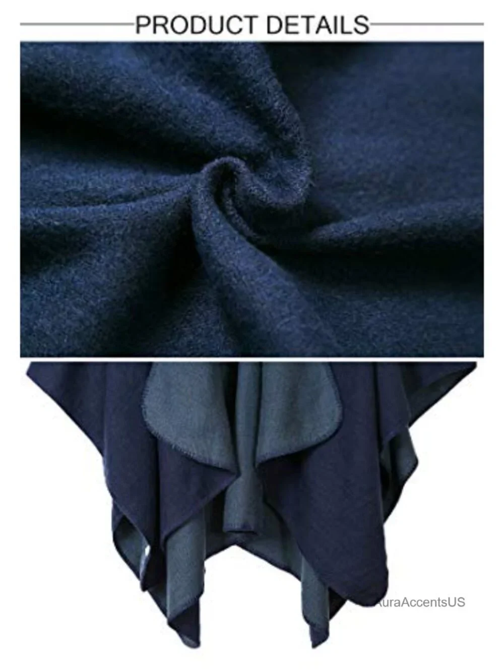 Reversible Plaid Poncho Sweater Cape Open Front Blanket Wrap